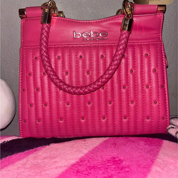 bebe Handbags - Bebe Fuchsia Quilted Satchel